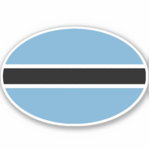 Botswanan Flag Oval Aufkleber