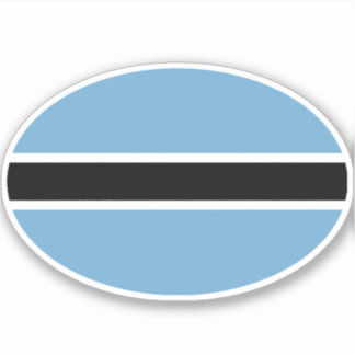 Botswanan Flag Oval Aufkleber