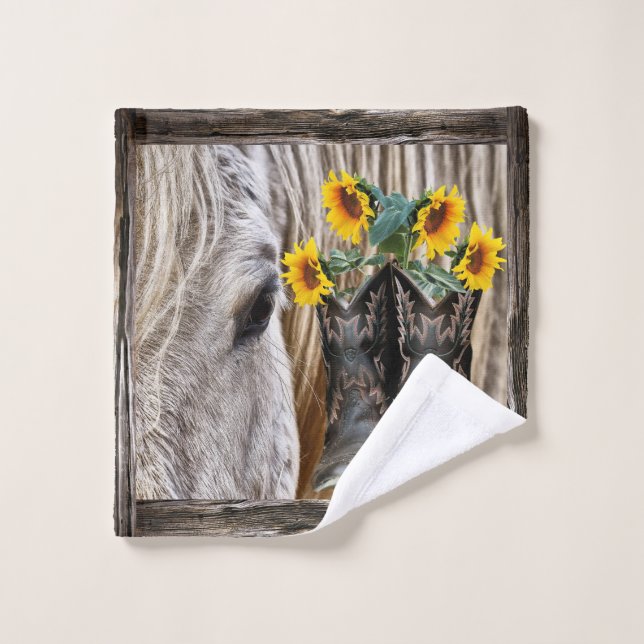 Botte de Cheval Cowboy Tournesols (Gant de toilette)