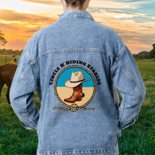 Bottes Cowboy Riding Stables Blue Denim Jean Jacke