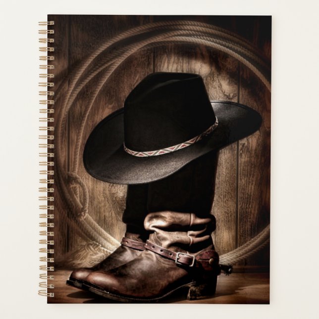 bottes de cow-boy vintage rustique de la ferme oue (Devant)