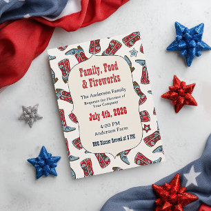 Bottes de cowboy Americana Invitation du 4 juillet