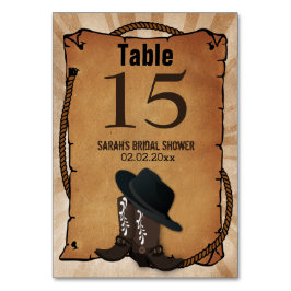 bottes de cowboy western Numéros de table personna