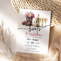 Bottes et bulles Carte d'invitation de la douche n