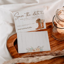 Bottes et chapeau rustiques de campagne Faire-part