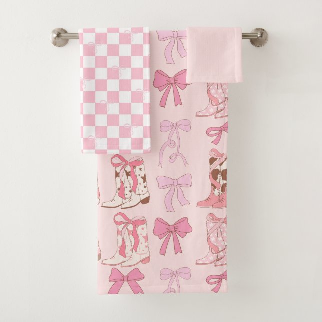Bottes et vaches Coquette fille rose À damiers (En situation)