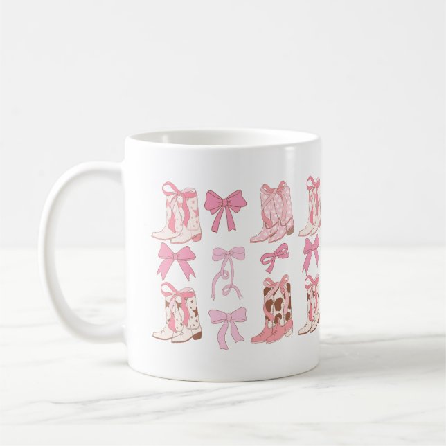 Bottes et vaches de fille Coquette Mug Esthétique (Gauche)
