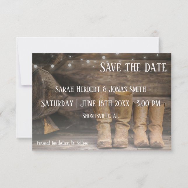 Bottes pour deux mariages Enregistrer la carte de  (Devant)