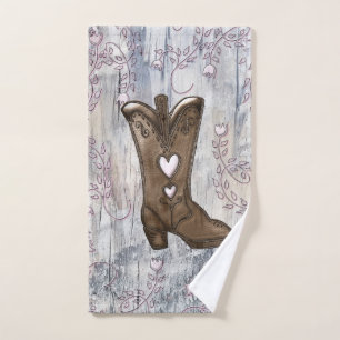Bottes rustiques mignonnes rose cœur de cowgirl ma