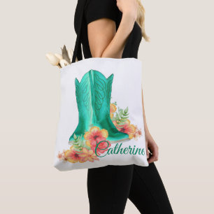 Bottes Western Cowgirl / Sac fourre-tout Fleurs av