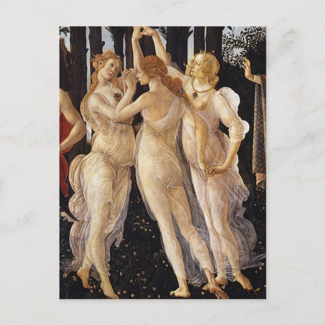 Botticell - Drei Gassen in Primavera Kunst, Dichtu Postkarte (Vorderseite)