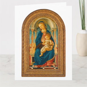 Botticelli (1445-1510) Madonna & Child Enthroned Dankeskarte
