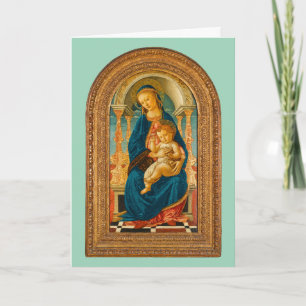 Botticelli (1445-1510) Madonna & Child Enthroned Dankeskarte