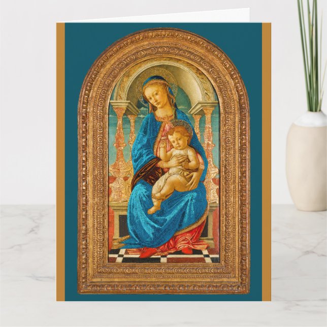 Botticelli (1445-1510) Madonna & Child Enthroned Karte (Vorderseite)
