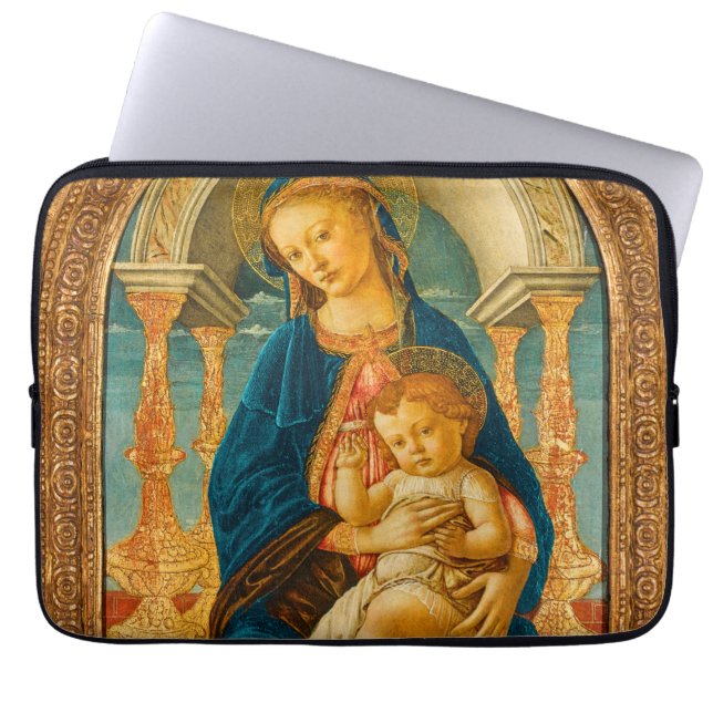 Botticelli (1445-1510) Madonna & Child Enthroned Laptopschutzhülle (Vorderseite)