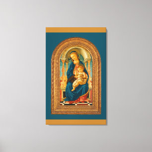 Botticelli (1445-1510) Madonna & Child Enthroned Leinwanddruck