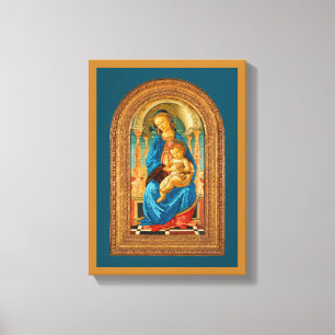 Botticelli (1445-1510) Madonna & Child Enthroned Leinwanddruck