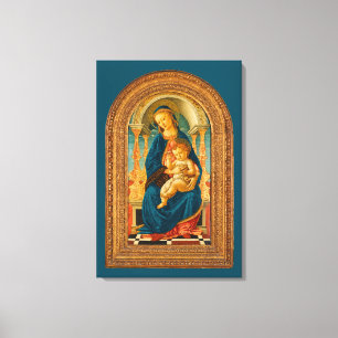 Botticelli (1445-1510) Madonna & Child Enthroned Leinwanddruck