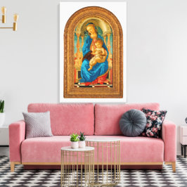 Botticelli (1445-1510) Madonna & Child Enthroned Leinwanddruck