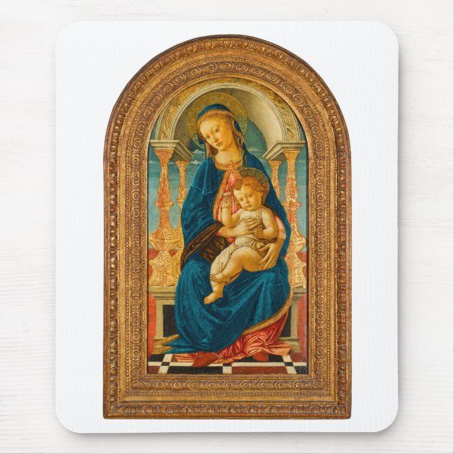 Botticelli (1445-1510) Madonna & Child Enthroned Mousepad (Vorne)