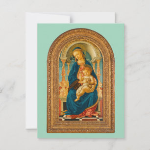 Botticelli (1445-1510) Madonna & Child Enthroned Postkarte