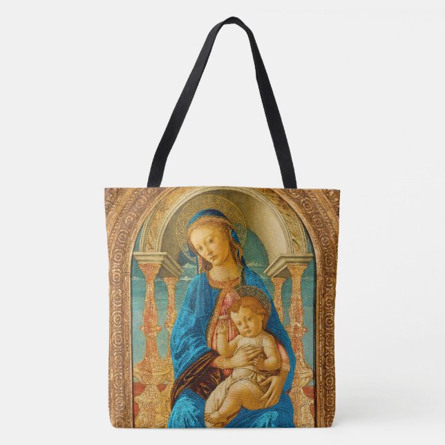 Botticelli (1445-1510) Madonna & Child Enthroned Tasche (Vorderseite)