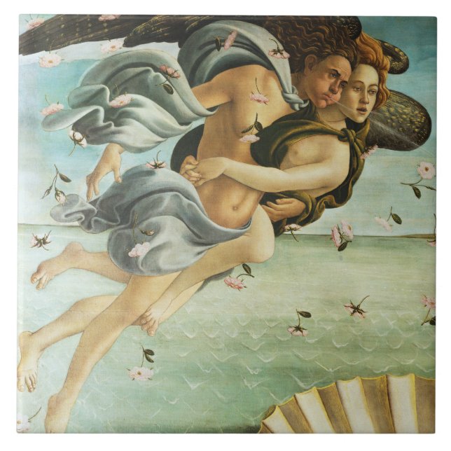Botticelli "Die Geburt der Venus - Zephyr & Chlor" Fliese (Vorderseite)