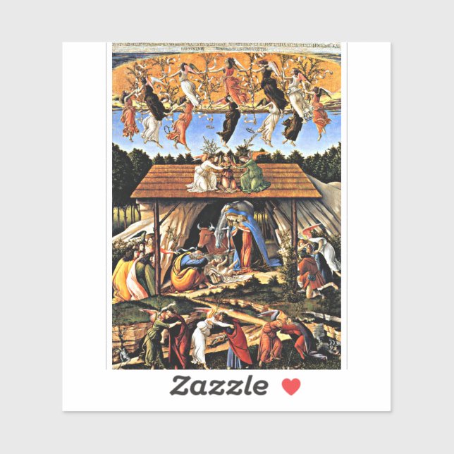 Botticelli - Die mystische Krippe Aufkleber (Blatt)