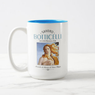 Botticelli Geburt von Venusmalerei und Maler Bio Zweifarbige Tasse