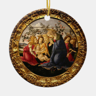 Botticelli-Madonna bei der Anbetung des Kindes mit Keramik Ornament