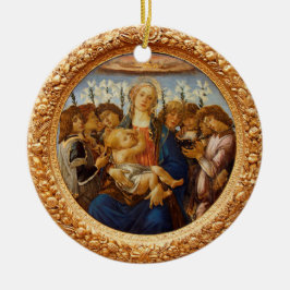 Botticelli Madonna with Child 8 Angels and Lilies Keramik Ornament