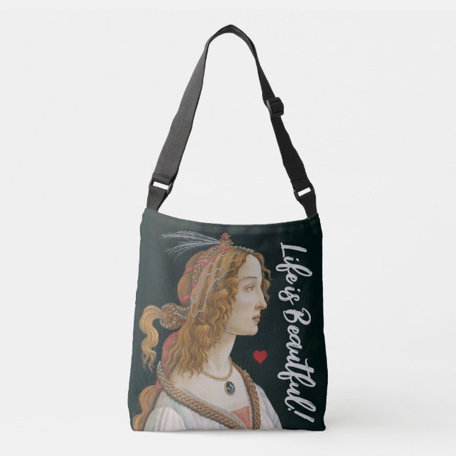 Botticelli Nymph Portrait Malerei Art Tragetaschen Mit Langen Trägern (Vorderseite)