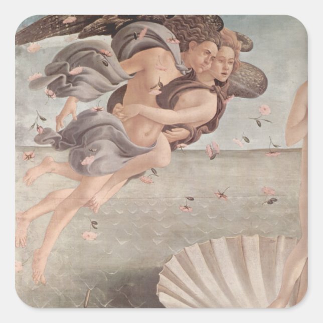 Botticelli Renaissance-Malerei Quadratischer Aufkleber (Vorderseite)