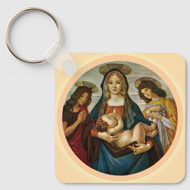 Botticellis Madonna mit Kind Schlüsselanhänger (Vorderseite)