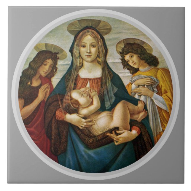 Botticellis Madonna und Kind Fliese (Vorderseite)
