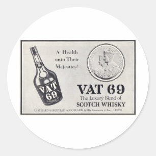 Bottich 69 schottisches wiskey runder aufkleber