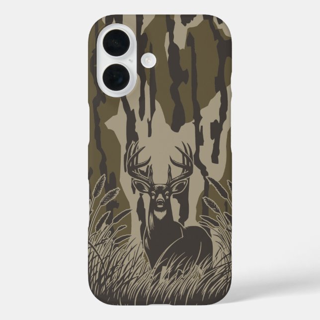 Bottland-Camouflage Weiße Hirsche Buck Jagd Camouf iPhone 16 Hülle (Rückseite)