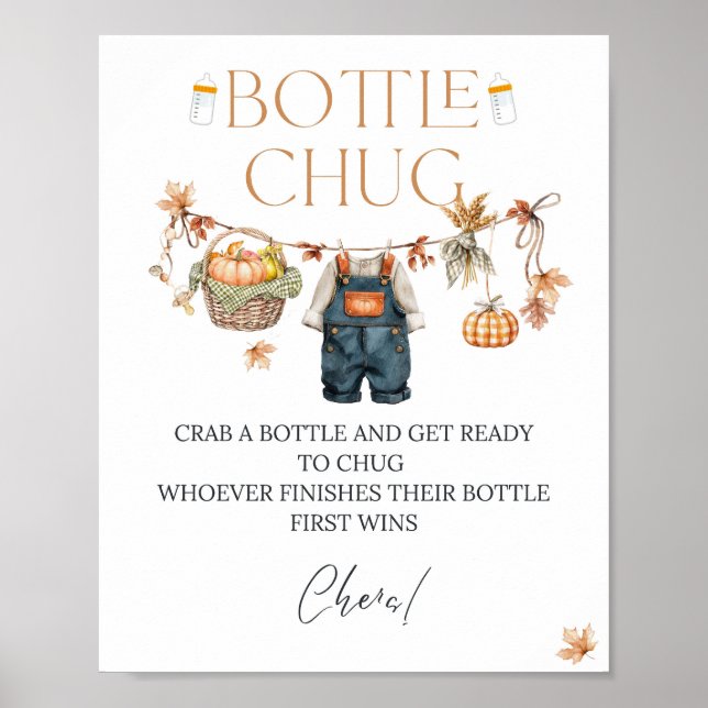Bottle Chug Baby SHower Pumpkin Poster (Vorne)