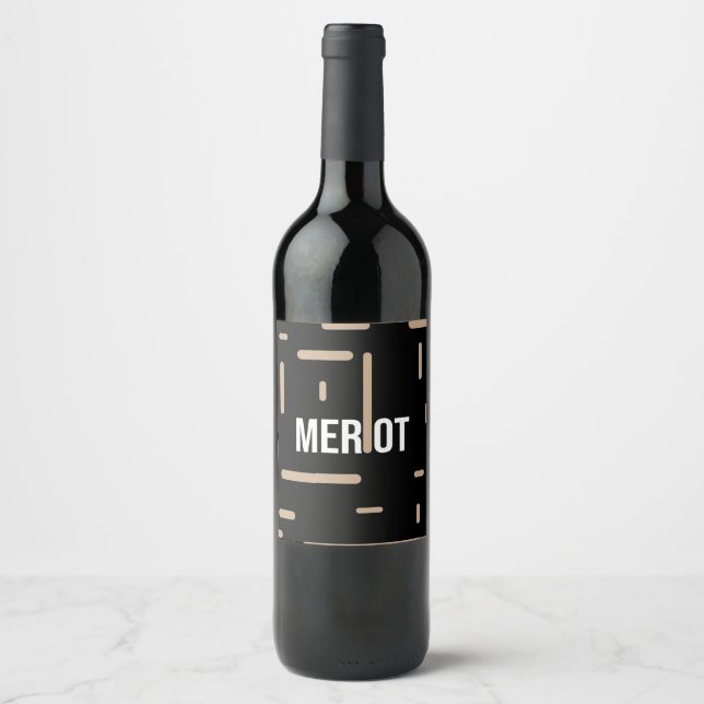 Bottle vine merlot desing weinetikett (Vorderseite)