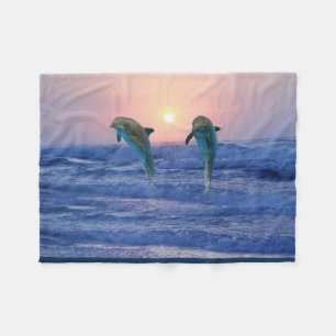 Bottlenose-Delphin am Sonnenaufgang Fleecedecke