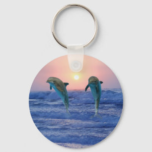 Bottlenose-Delphin am Sonnenaufgang Schlüsselanhänger
