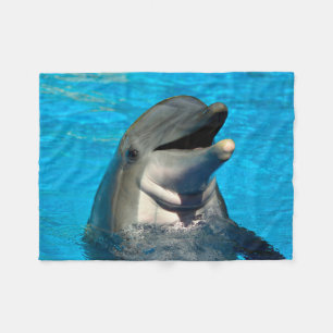 Bottlenose Delphin Head Fleece Blanket