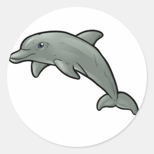 Bottlenose-Delphin Runder Aufkleber