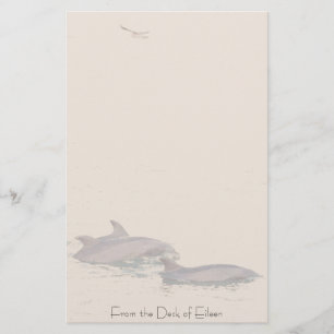 Bottlenose-Delphine u. Möven-personalisiertes Briefpapier