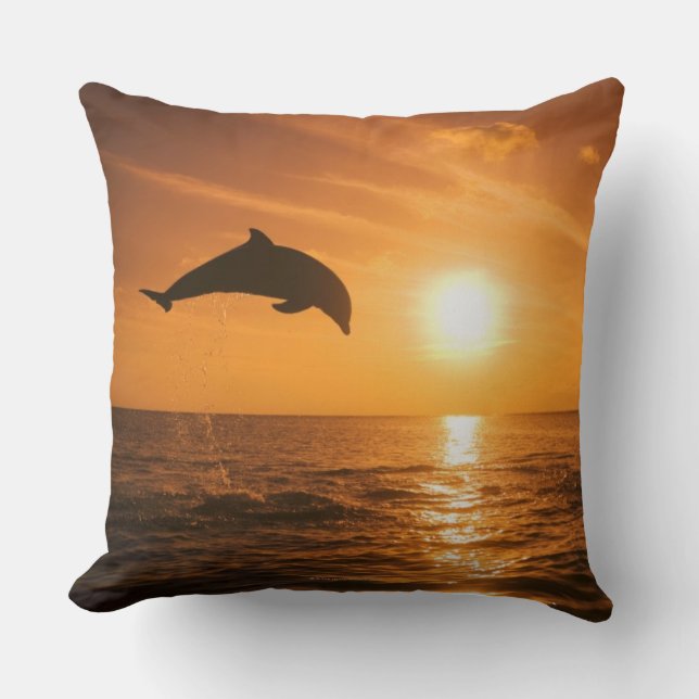 Bottlenose-Delphinspringen Kissen (Vorderseite)