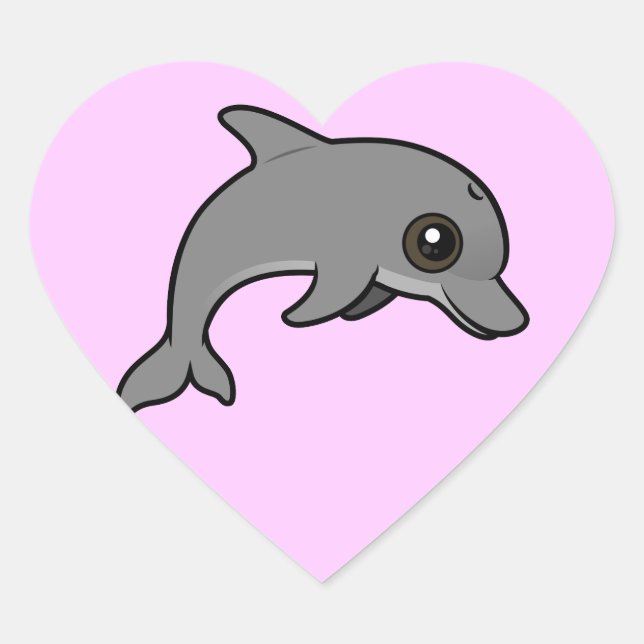 Bottlenose Dolphin Herz-Aufkleber (Vorderseite)