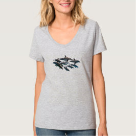 Bottlenose Dolphin V-Neck T - Shirt