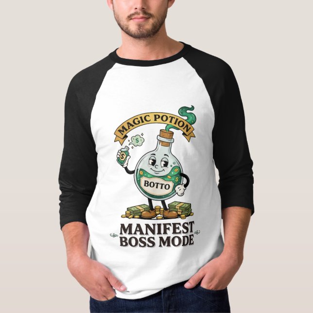 Botto Manifest Boss Mode Retro 1930s Cartoon Potio T-Shirt (Vorderseite)