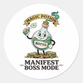 Botto Manifest Boss Modus Retro 1930er Jahre Carto Runder Aufkleber