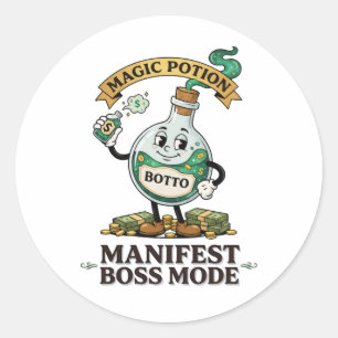 Botto Manifest Boss Modus Retro 1930er Jahre Carto Runder Aufkleber